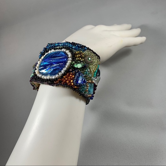 “Sedona” Cuff Bracelet Artisan Crafted Beaded - Picture 9 of 12
